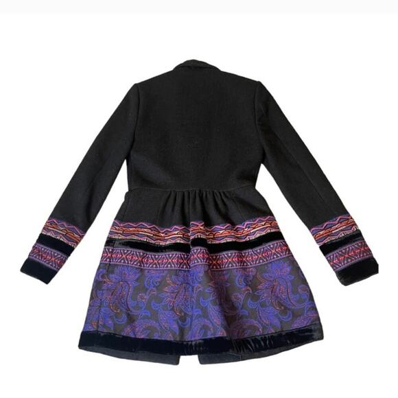 Anthropologie Plenty Tracy Reese Loma Stitched Embroidered Wool Blend Coat 6 - Picture 3 of 16